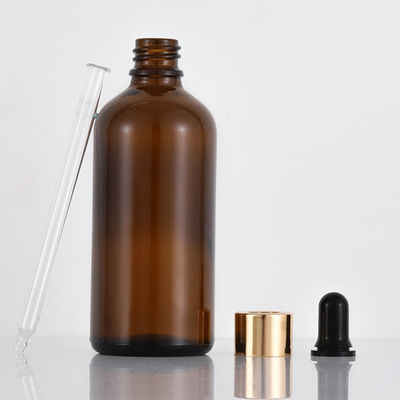 100 ml Διαφανές γυάλινο θεμέλιο μπουκάλι στρογγυλό καπάκι σταγονιδίου Κοσμετική συσκευασία με δωρεάν δείγμα